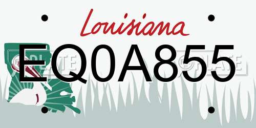 EQ0A855 Louisiana License Plate