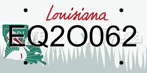 EQ2O062 Louisiana License Plate