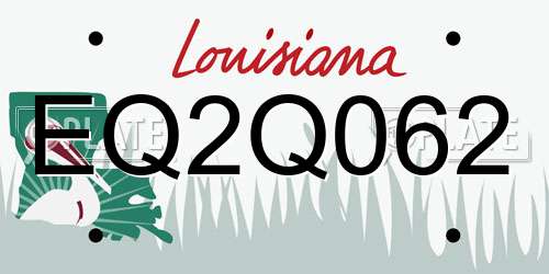 EQ2Q062 Louisiana License Plate