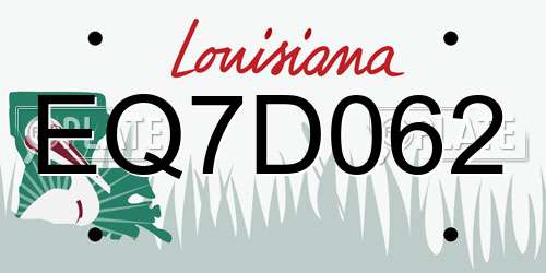 EQ7D062 Louisiana License Plate