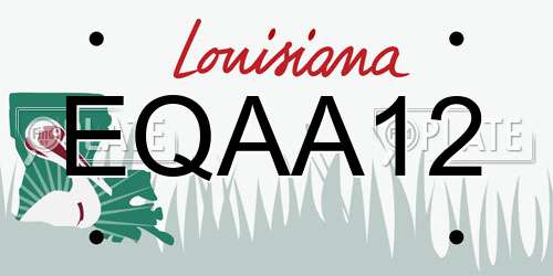 EQAA12 Louisiana License Plate
