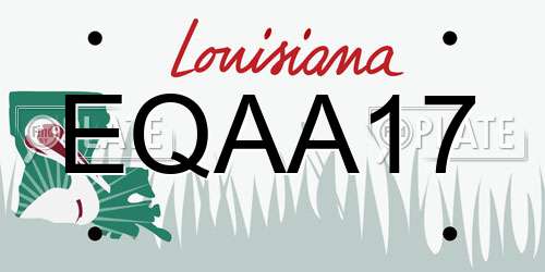 EQAA17 Louisiana License Plate