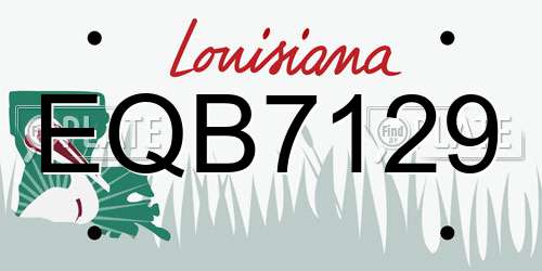 EQB7129 Louisiana License Plate