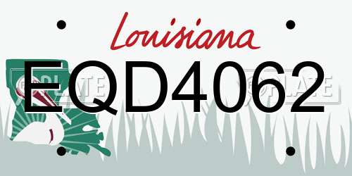 EQD4062 Louisiana License Plate