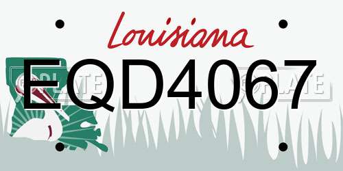 EQD4067 Louisiana License Plate
