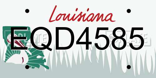 EQD4585 Louisiana License Plate