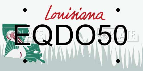 EQDO50 Louisiana License Plate