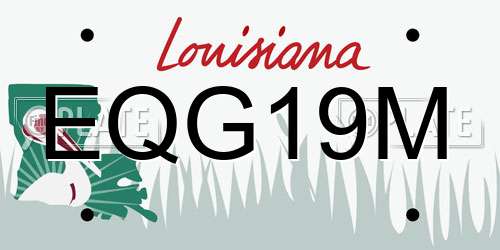 EQG19M Louisiana License Plate