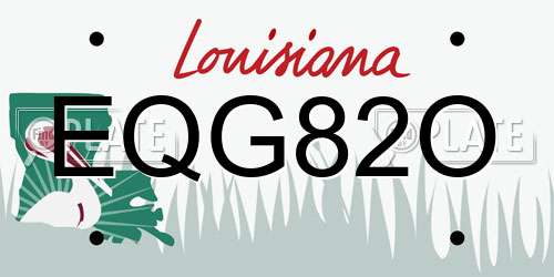 EQG82O Louisiana License Plate