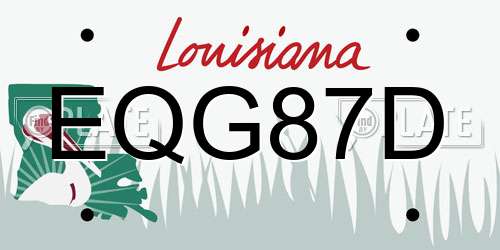 EQG87D Louisiana License Plate