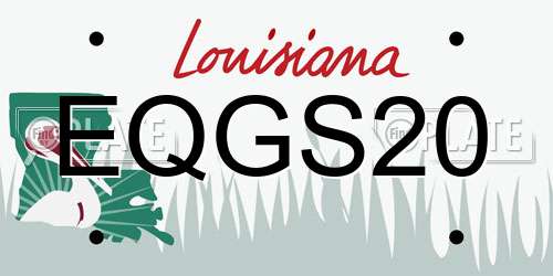 EQGS20 Louisiana License Plate