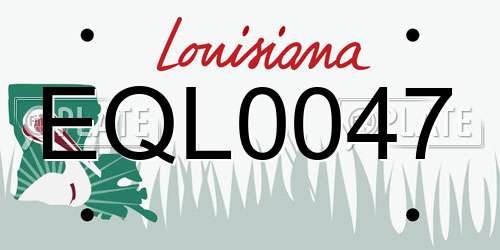 EQL0047 Louisiana License Plate