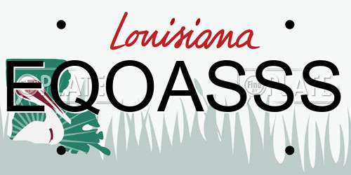 EQOASSS Louisiana License Plate