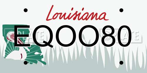 EQOO80 Louisiana License Plate