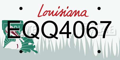 EQQ4067 Louisiana License Plate