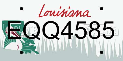 EQQ4585 Louisiana License Plate