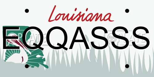 EQQASSS Louisiana License Plate