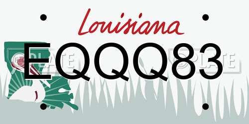 EQQQ83 Louisiana License Plate