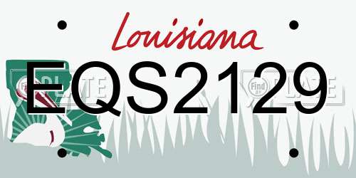 EQS2129 Louisiana License Plate