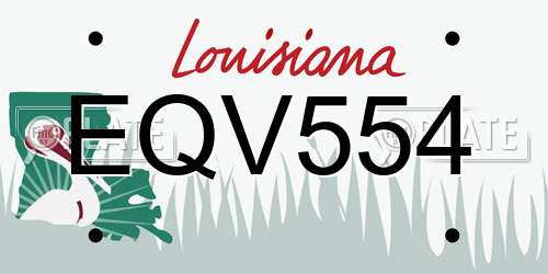 EQV554 Louisiana License Plate