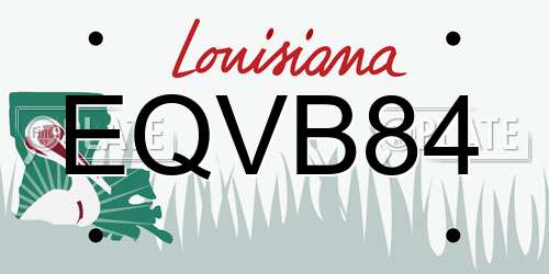 EQVB84 Louisiana License Plate