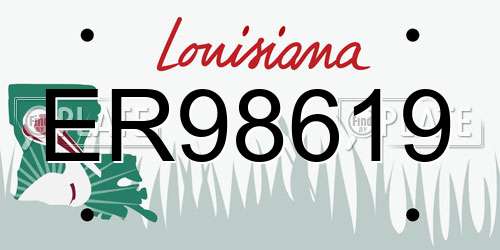 ER98619 Louisiana License Plate