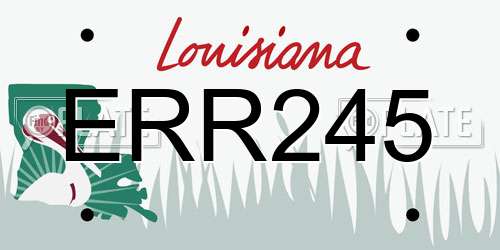 ERR245 Louisiana License Plate