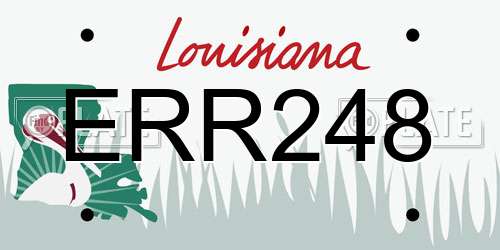 ERR248 Louisiana License Plate
