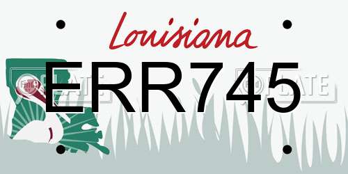 ERR745 Louisiana License Plate