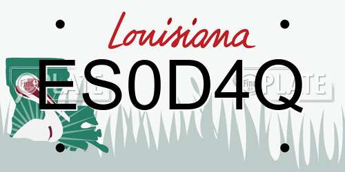 ES0D4Q Louisiana License Plate