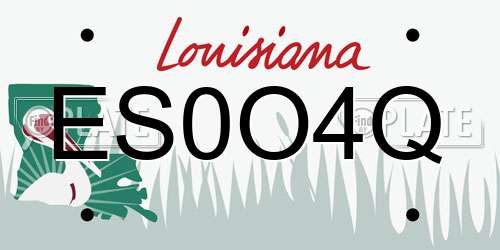 ES0O4Q Louisiana License Plate