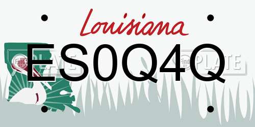 ES0Q4Q Louisiana License Plate