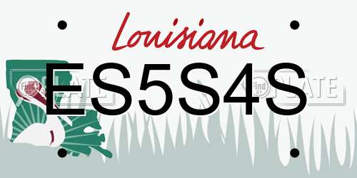 ES5S4S Louisiana License Plate