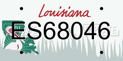 ES68046 Louisiana License Plate
