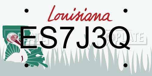 ES7J3Q Louisiana License Plate