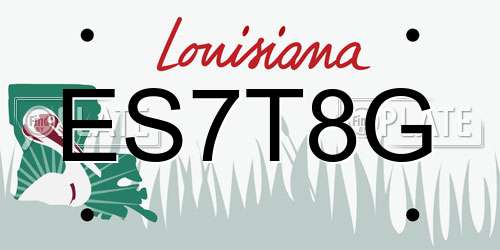 ES7T8G Louisiana License Plate