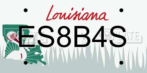 ES8B4S Louisiana License Plate