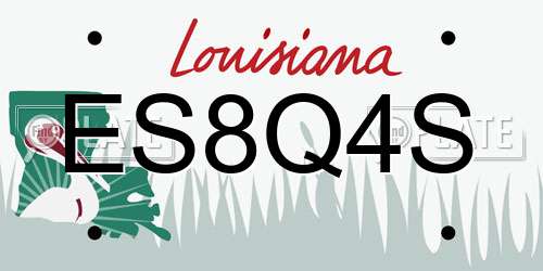 ES8Q4S Louisiana License Plate