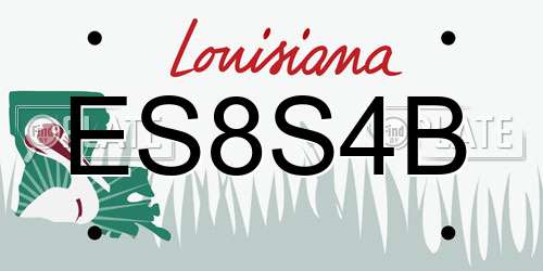 ES8S4B Louisiana License Plate