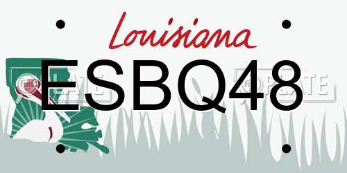 ESBQ48 Louisiana License Plate