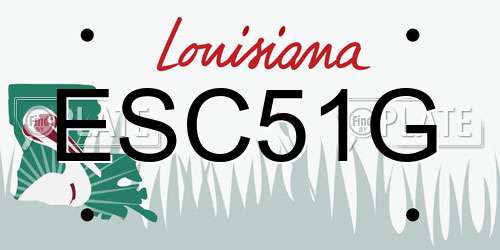 ESC51G Louisiana License Plate