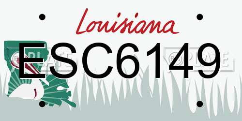 ESC6149 Louisiana License Plate