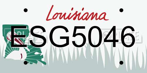 ESG5046 Louisiana License Plate