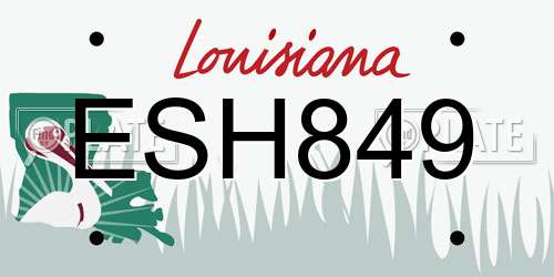 ESH849 Louisiana License Plate