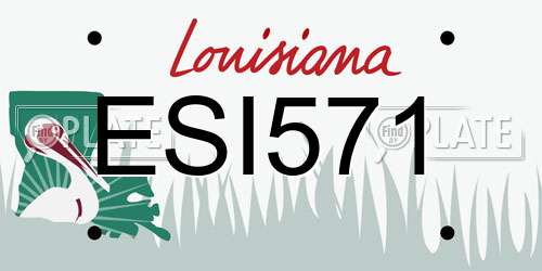 ESI571 Louisiana License Plate