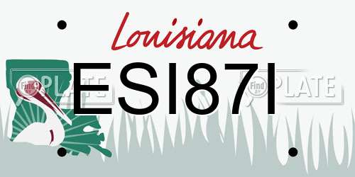 ESI87I Louisiana License Plate