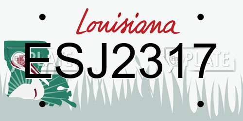 ESJ2317 Louisiana License Plate