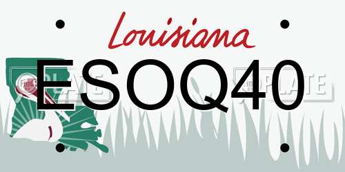 ESOQ40 Louisiana License Plate