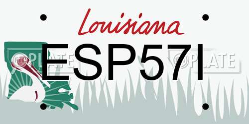 ESP57I Louisiana License Plate