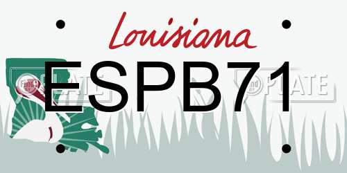 ESPB71 Louisiana License Plate